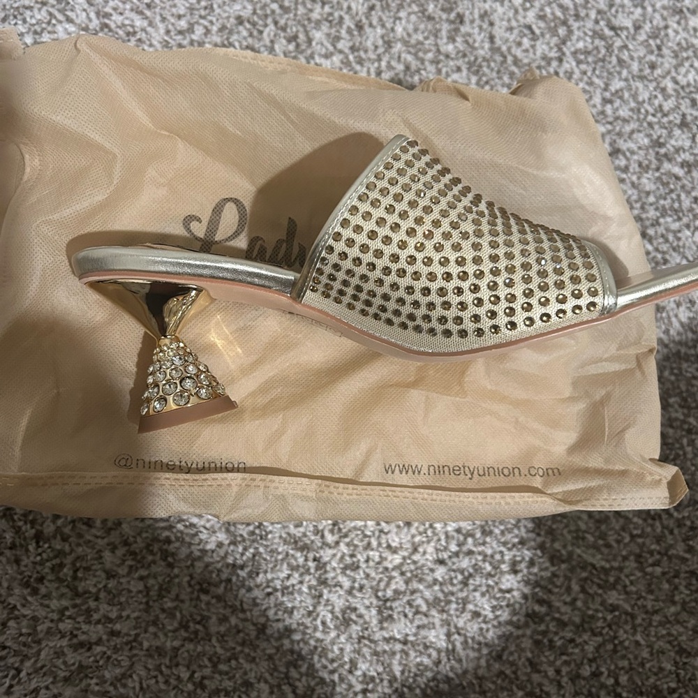 Ninety Union Gold Studded Women's Mules